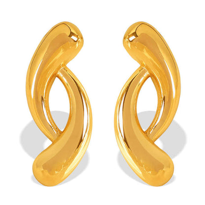 korean style stud 18k gold plated