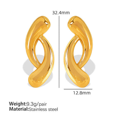 korean style stud 18k gold plated