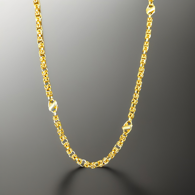 Handcrafted Chain: 22K Gold PVD (Water-Resistant)