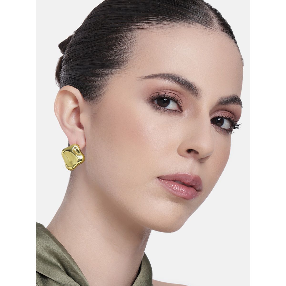 Modern Gold-Plated Demi Fine Stud Earrings for Women