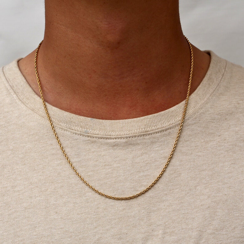 Rope Chain in 3 Sizes – 18K Gold Plated (2.5mm / 3.5mm / 4.5mm)