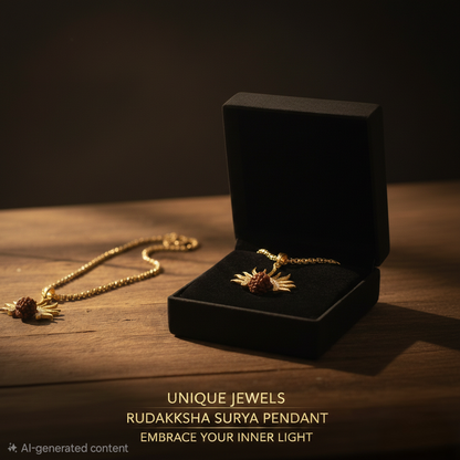 5 Mukhi Rudraksha Surya Pendant With Chain.