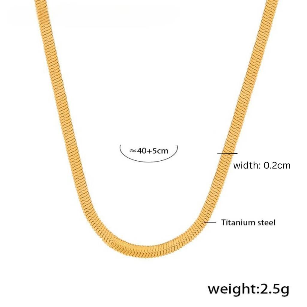 2mm Snake Chain: 22K Gold PVD (Waterproof & Anti-Tarnish)