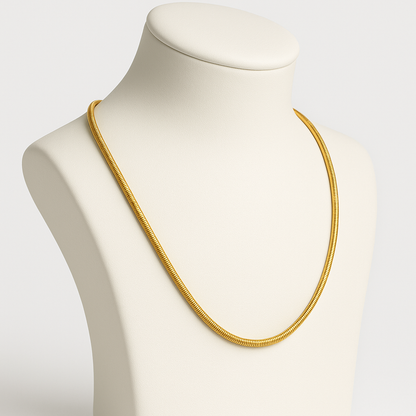 Round snake chain for men 18k Gold Plated