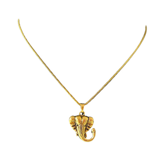 🙏 Ganpati Ji Pendant with Chain – 18K Gold Plated