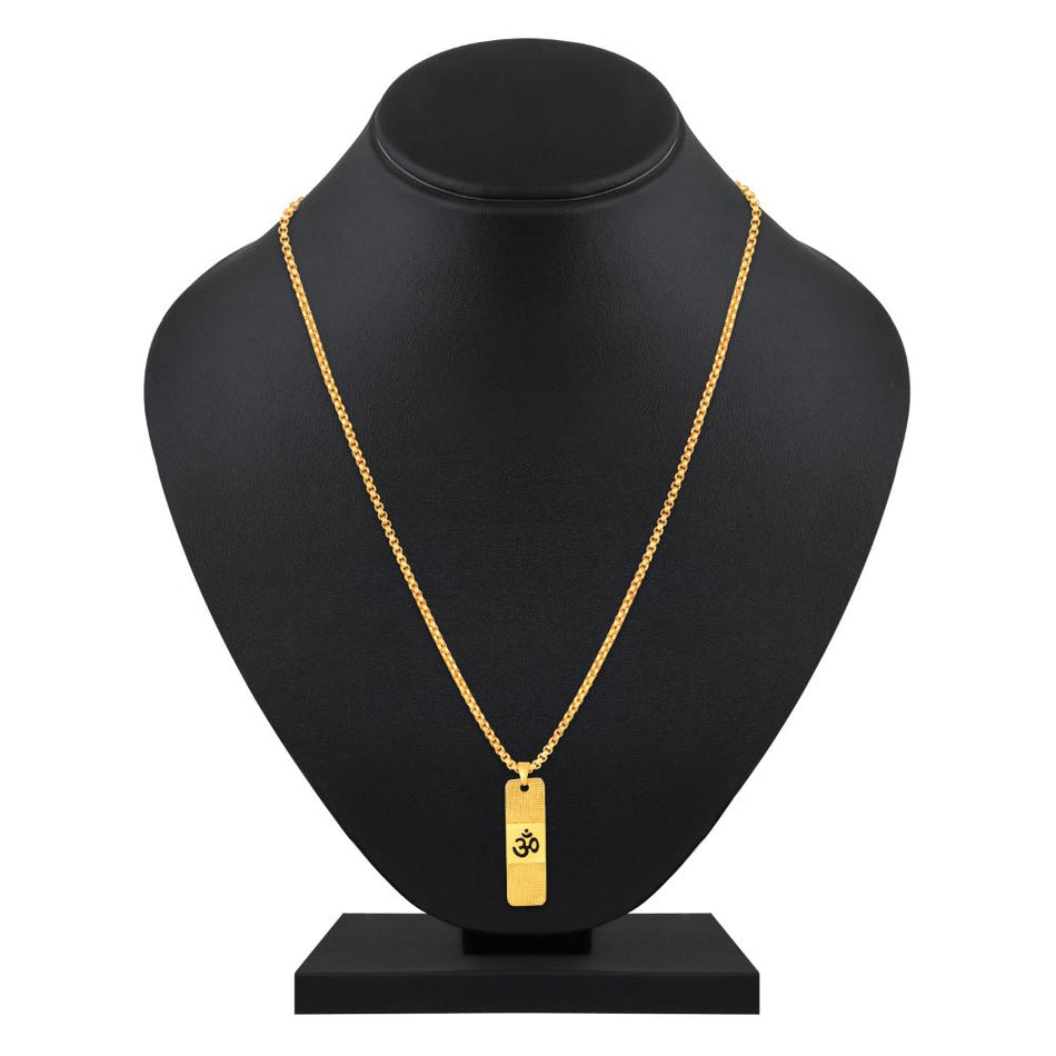 22K Gold Plated OM Pendant with Chain