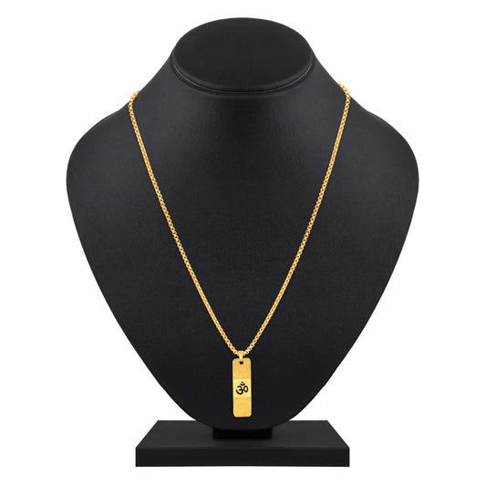 22K Gold Plated OM Pendant with Chain