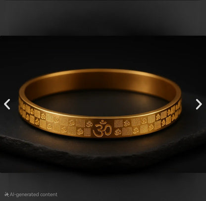 Men’s OM Kada Bracelet 18k Gold Plated.