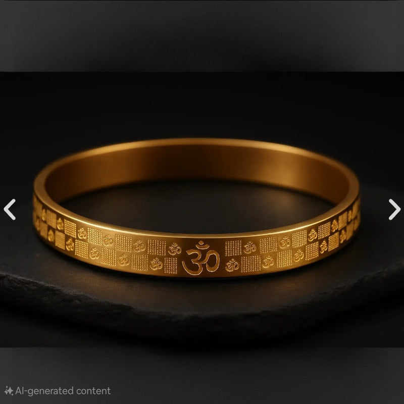 Men’s OM Kada Bracelet 22k Gold Plated.