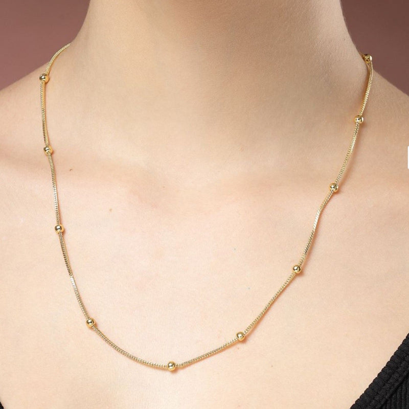 Gold Plated Minimal Chain for women's - 22K Gold PVD - 100% Waterproof & Daily Wear