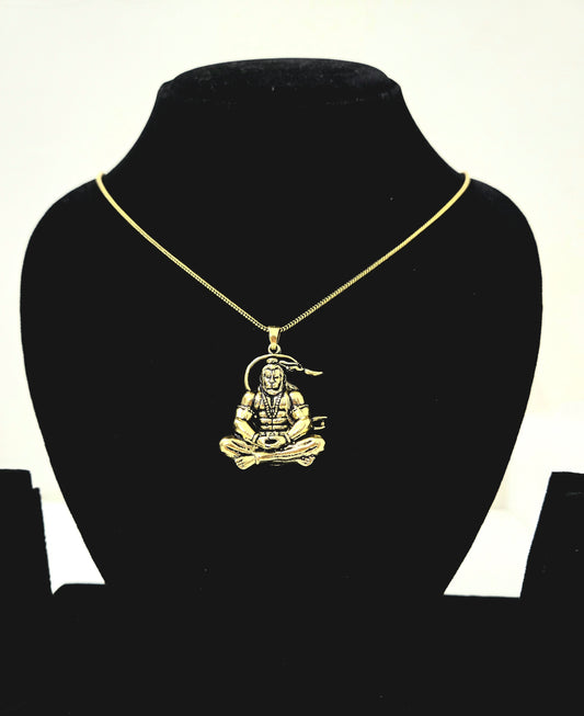 🔱 Hanuman Locket with Chain  | Power. Protection. Devotion.