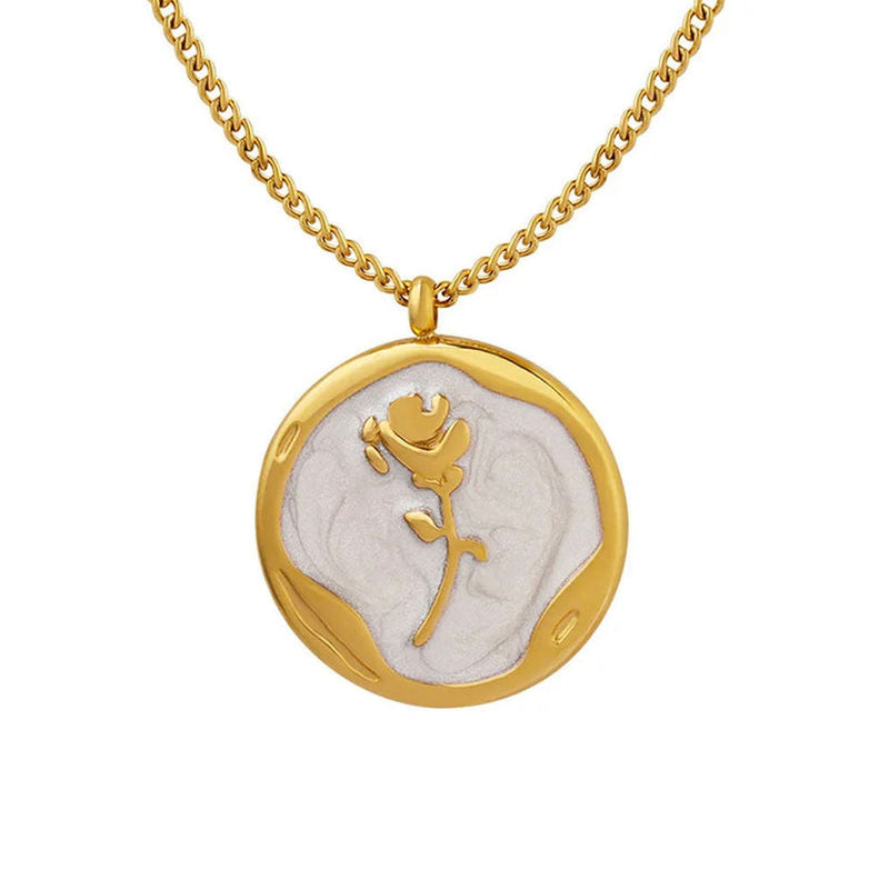Belle Rose Necklace Gold Plated, Waterproof and Anti-Tarnish.