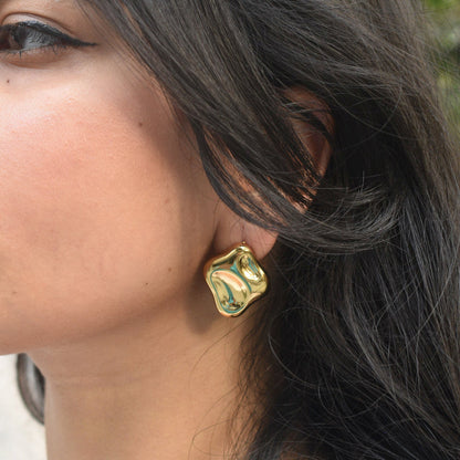 Modern Gold-Plated Demi Fine Stud Earrings for Women